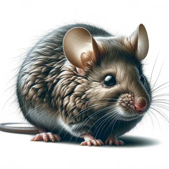 Adult Stage: The final image depicts adult mice, representing the last stage of their life cycle. It shows mature mice with fully developed fur, open eyes, and typical adult mouse features, emphasizing their fully grown state.