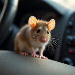 Mouse activity in a car interior and engine area, illustrating vehicle inspection and cleanup considerations