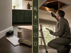 Decision illustration contrasting a focused accessible home inspection with a professional attic-access assessment.