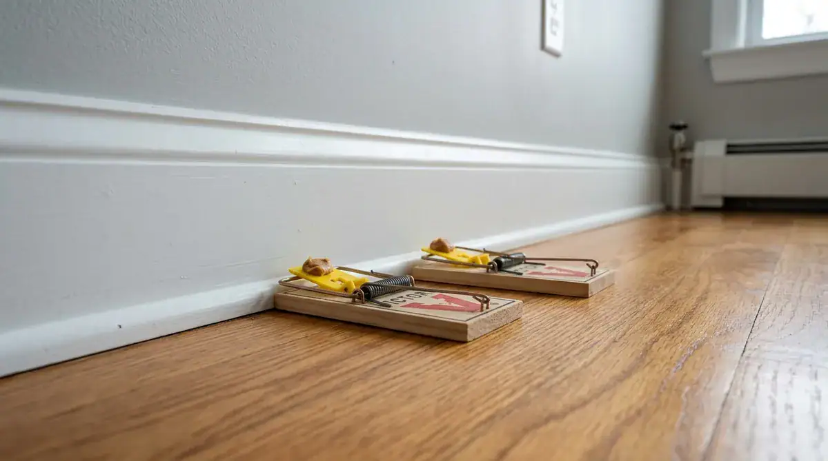 Placement of live-catch mouse traps along active rodent runway walls